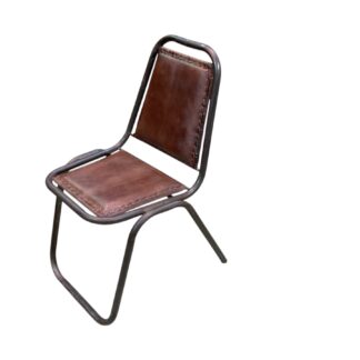 Metall Sessel mit Leder Polsterung