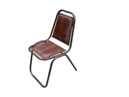 Metall Sessel mit Leder Polsterung