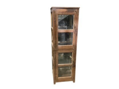 Schmaler, Vitrinenschrank aus Vollholz