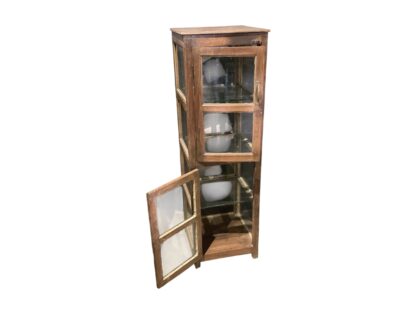 Schmaler, Vitrinenschrank aus Vollholz – Bild 2
