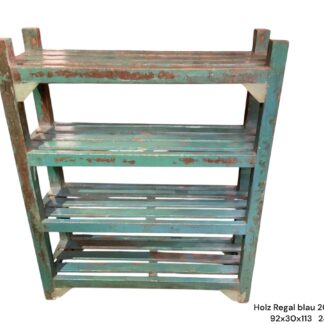 Regal aus Holz in Türkis-grün