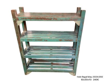 Regal aus Holz in Türkis-grün