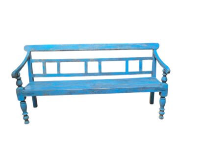 Holz Bank aus Indien in Blau