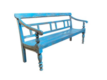 Holz Bank aus Indien in Blau – Bild 2