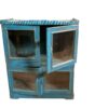 Vintage Blaue Vitrine aus Indien mit Glastüren – Bild 3