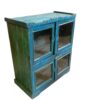 Vintage Blaue Vitrine aus Indien mit Glastüren – Bild 2
