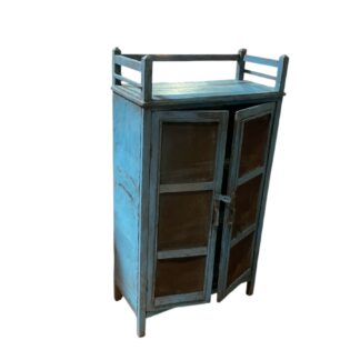 Blaues Kästchen mit Metallgitter