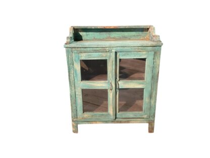 Türkis-Grüne Vitrine mit Patina