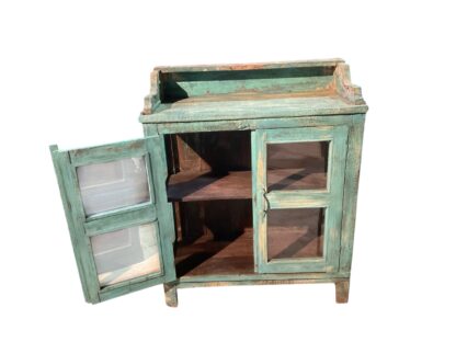Türkis-Grüne Vitrine mit Patina – Bild 2