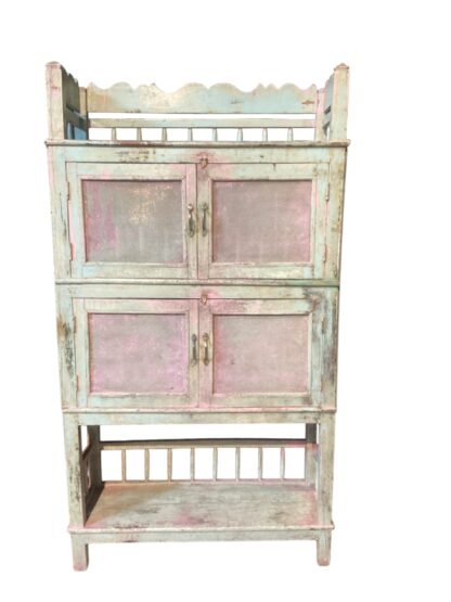 Indisches Kästchen aus Vollholz - Grün mit Rosé-Pastell-Touch