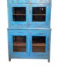 Doppelte Glasvitrine in Blau