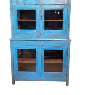 Doppelte Glasvitrine in Blau