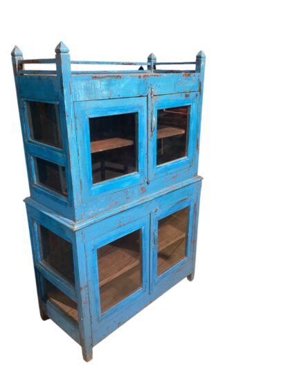 Doppelte Glasvitrine in Blau – Bild 2