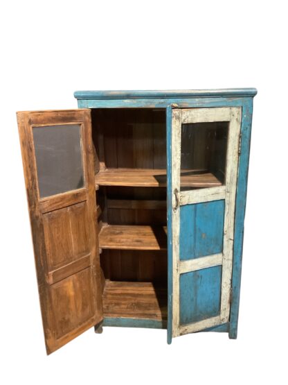 Blauer Schrank mit 2 Türen – Bild 3