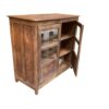 Vintage Braune Holz Vitrine mit Glas