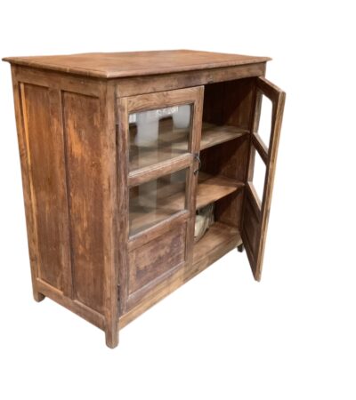 Vintage Braune Holz Vitrine mit Glas