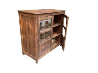 Vintage Braune Holz Vitrine mit Glas