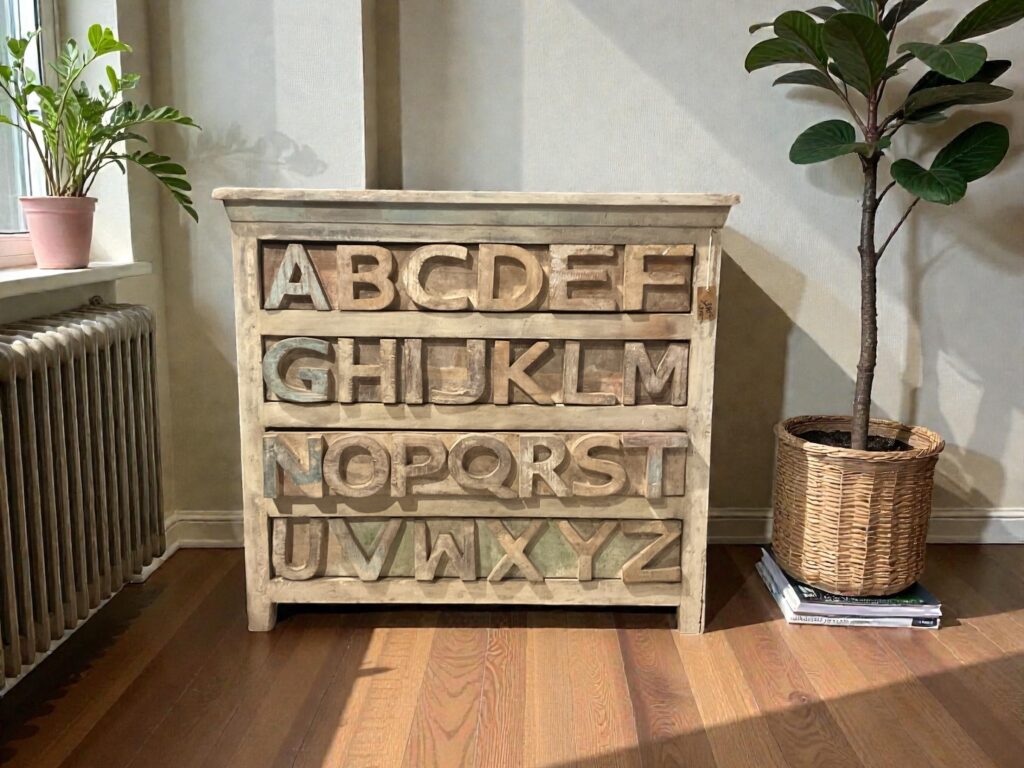 Kinder Kommode "ABC" – 4 Schubladen