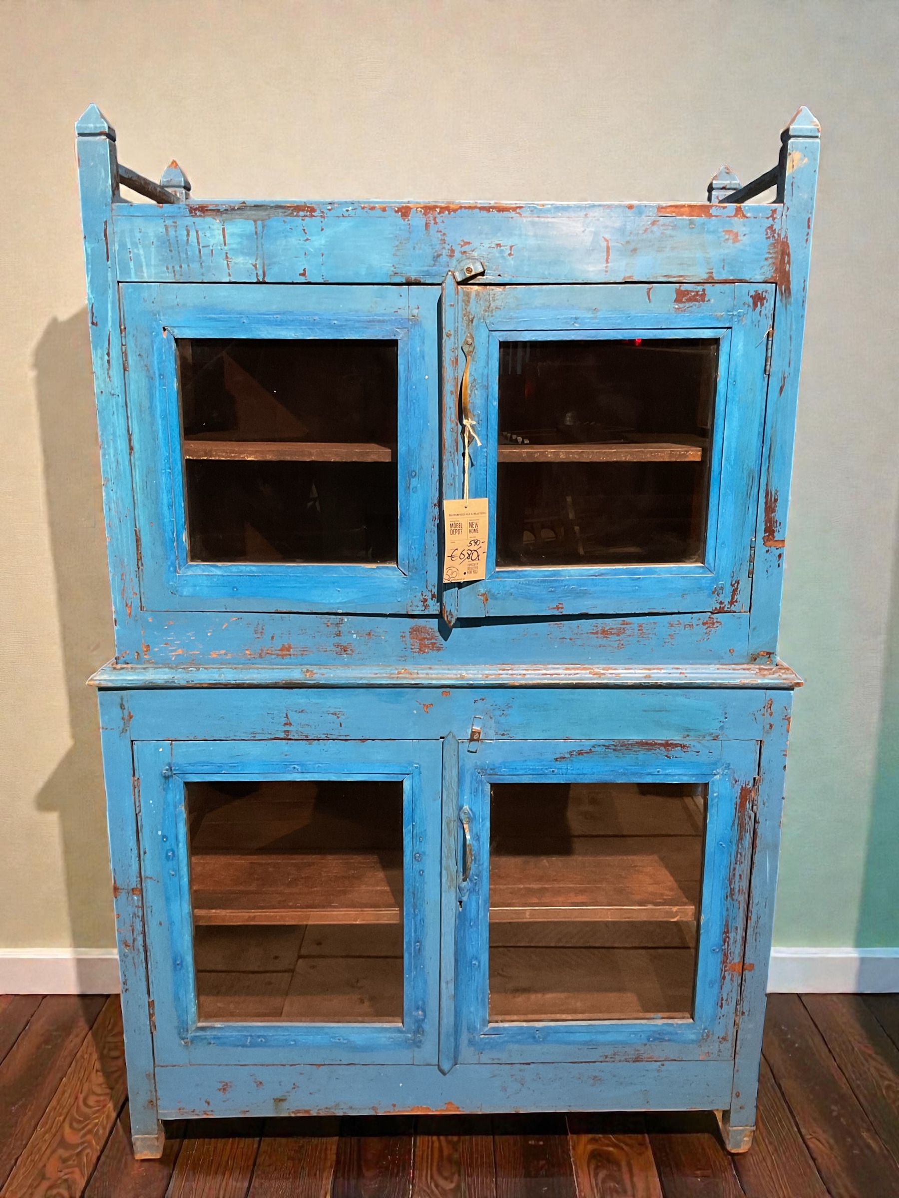 Doppelte Glasvitrine in Blau - Image 4