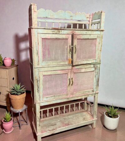 Indisches Kästchen aus Vollholz - Grün mit Rosé-Pastell-Touch