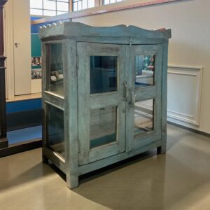 Blau-Türkis Glasvitrine