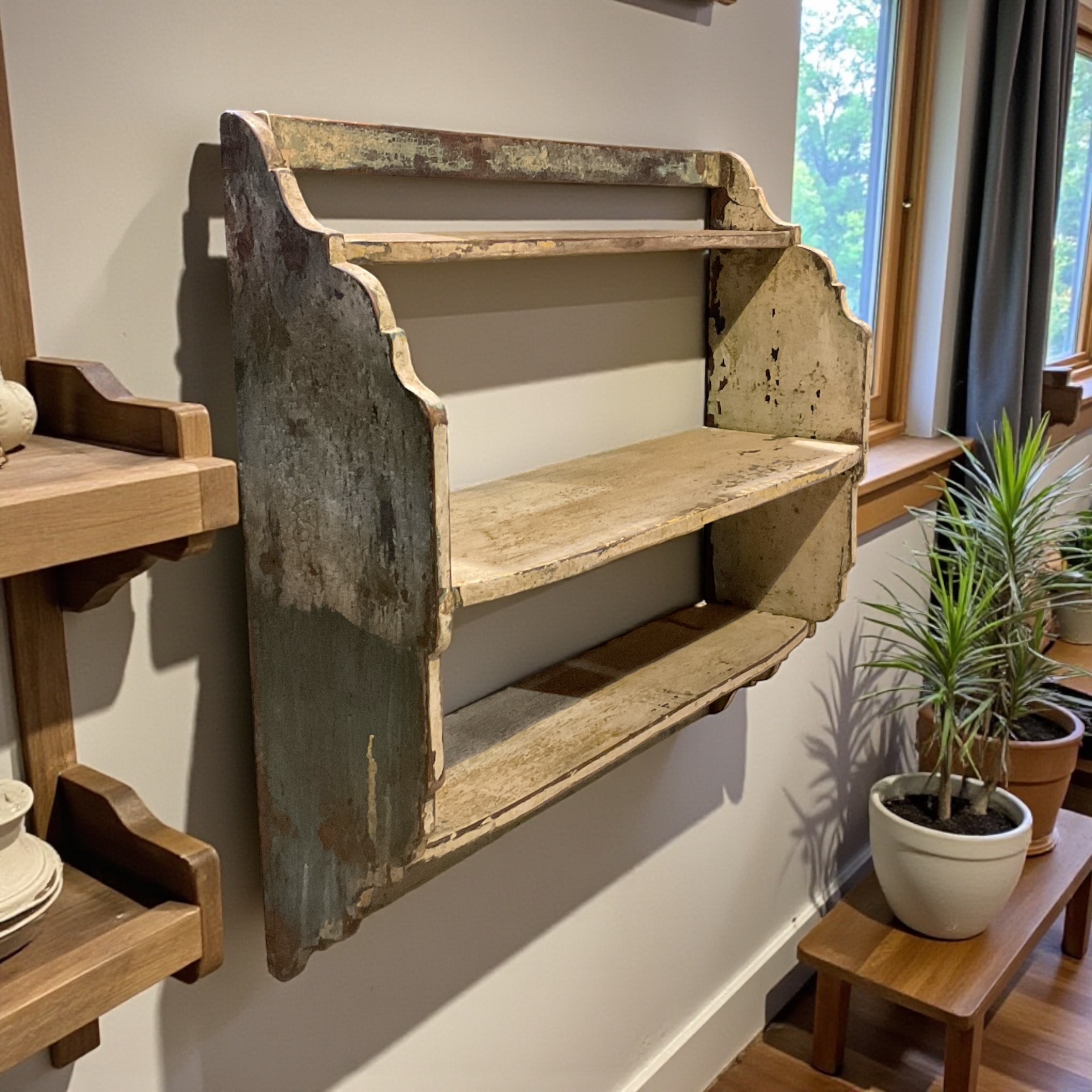 Kleines Wandregal in Creme-Weiß - Shabby Chick - Image 2