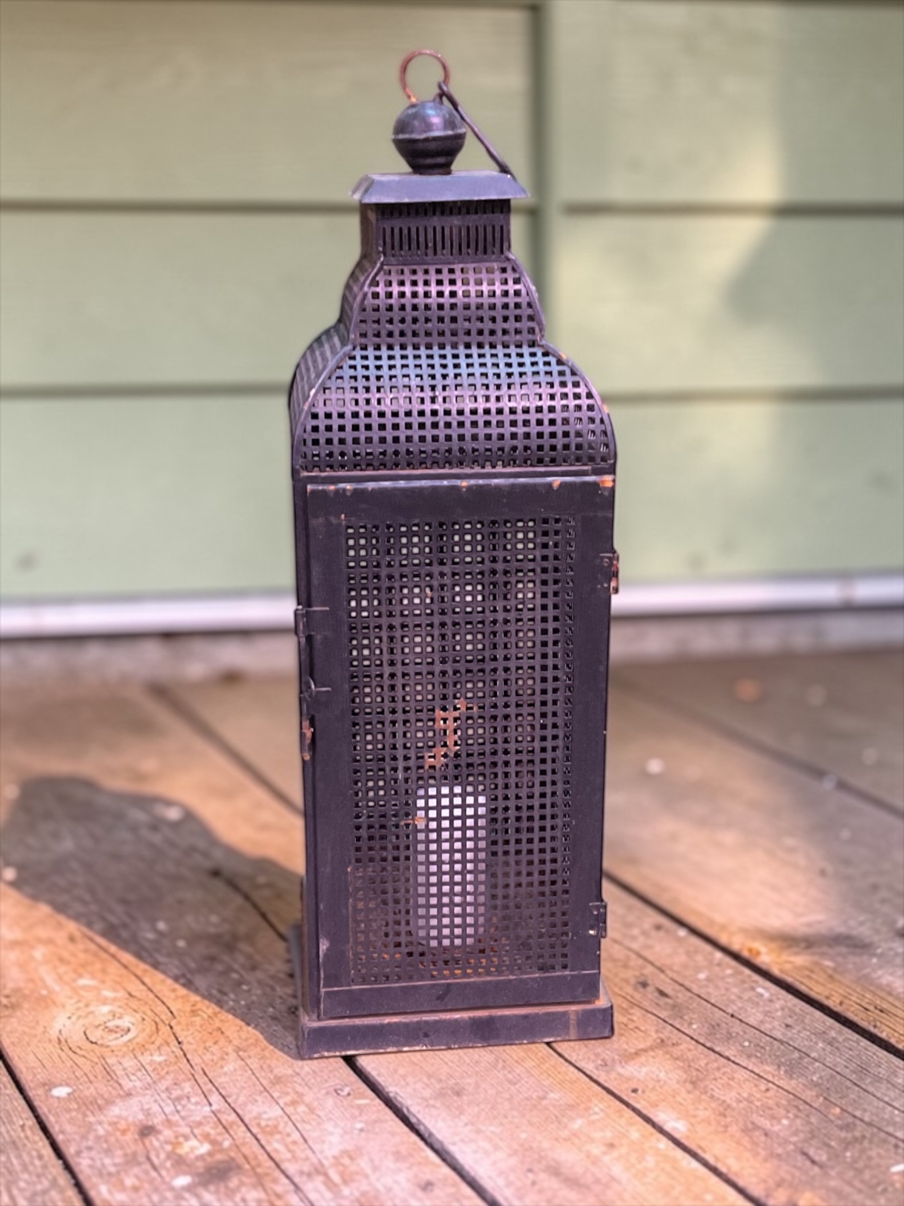 Vintage Metall Laterne (Gitter) - Image 3