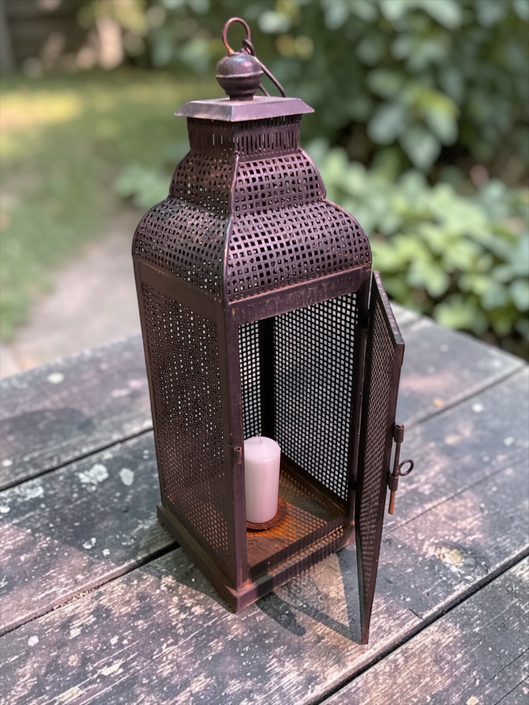 Vintage Metall Laterne (Gitter) - Image 2