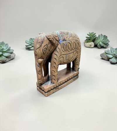 Vintage Elefantenfigur aus Holz (handgeschnitzt)