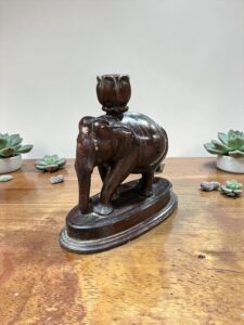 Vintage Elefantenfigur mit Kerzenhalter