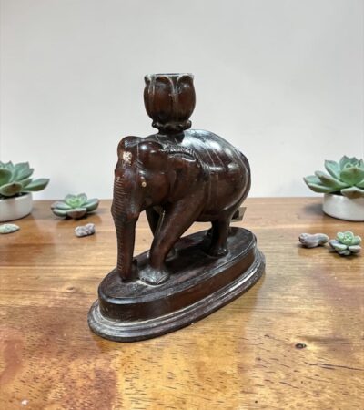 Vintage Elefantenfigur mit Kerzenhalter
