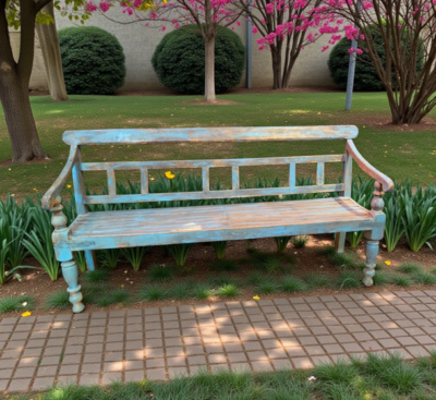 Holz Bank aus Indien in Blau